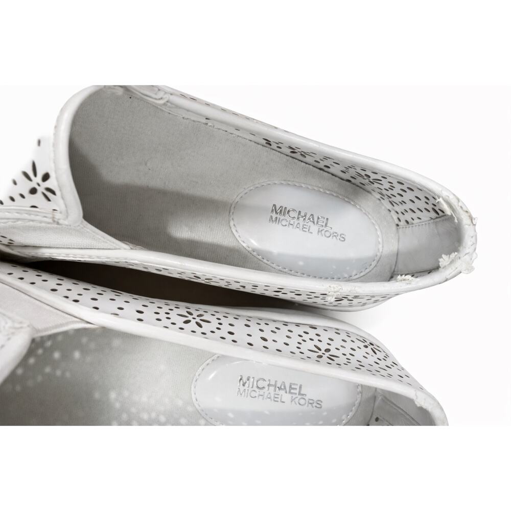 MICHAEL Michael Kors Kane Perforated Slip-On White Leather Clean Sneakers Sz 7 W - Picture 6 of 6